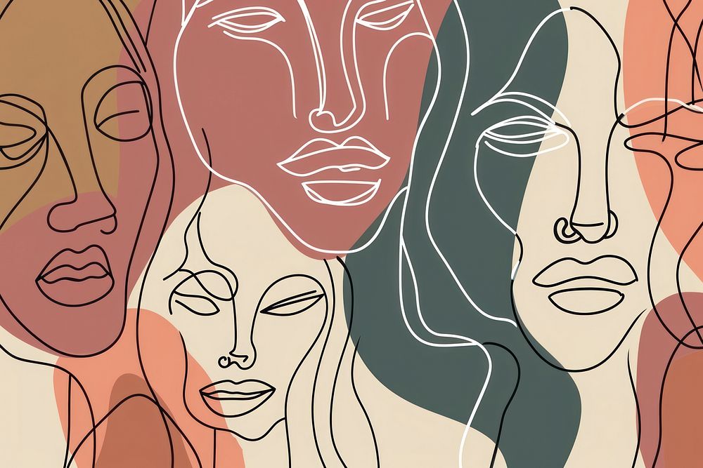 Women face art backgrounds pattern.