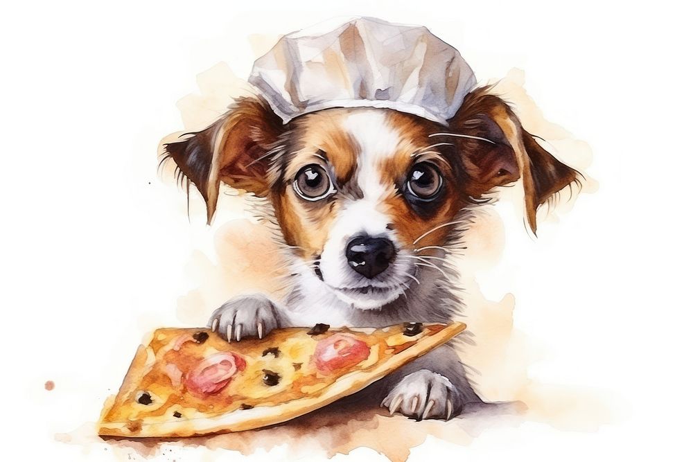 Dog pizza portrait mammal.