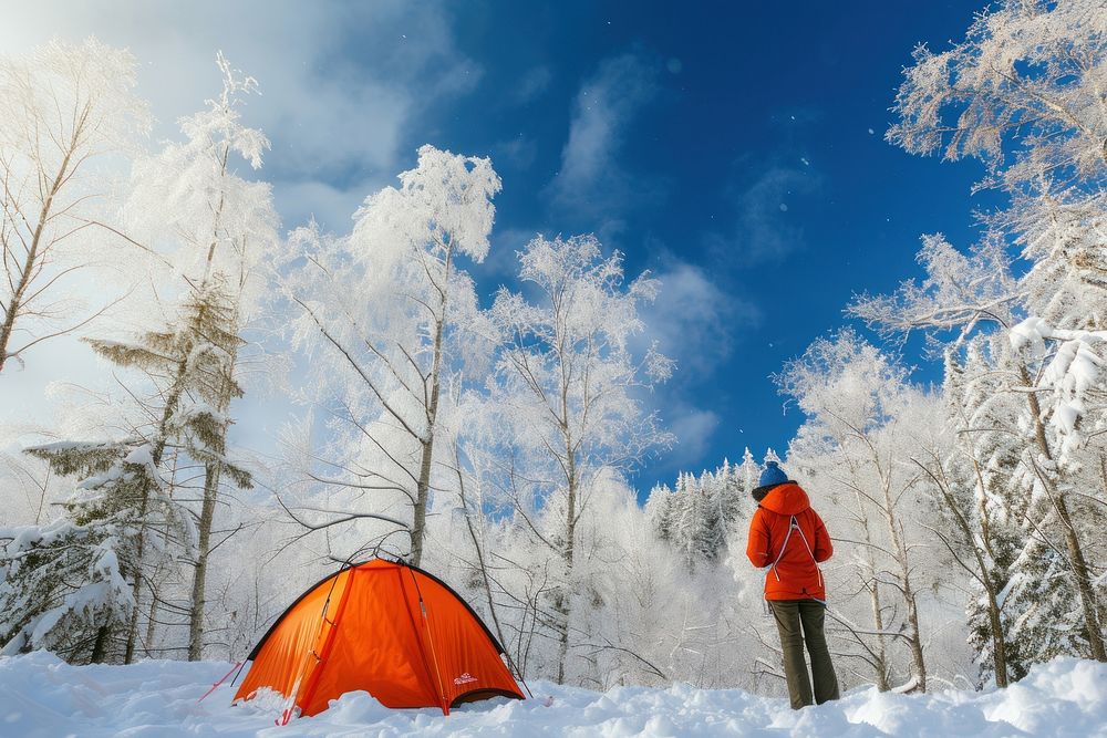 Snow recreation outdoors camping.