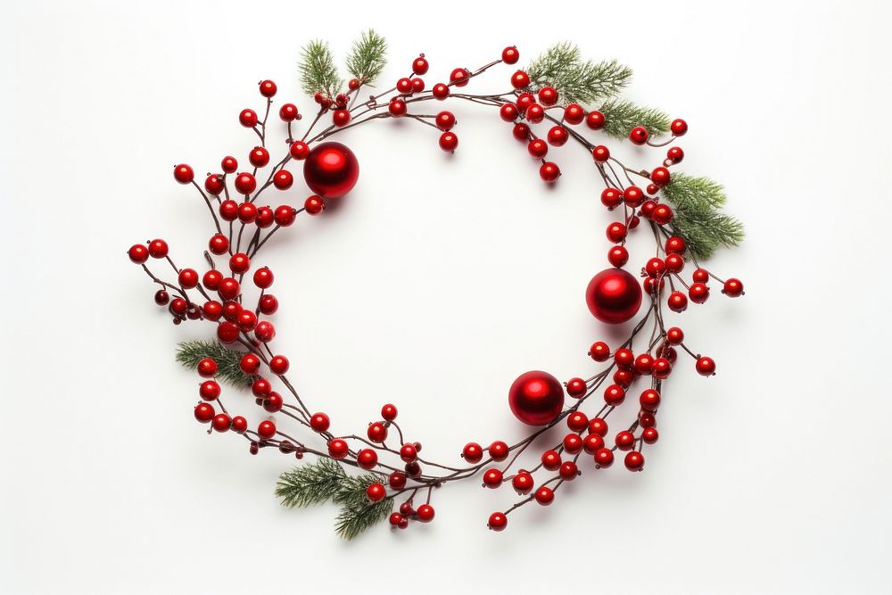 Christmas Wreath with Ornaments christmas wreath white background.