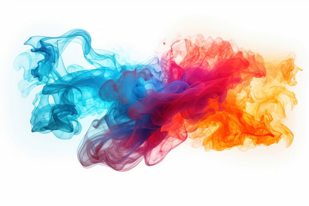 Photo of a colorful fire backgrounds smoke white background.