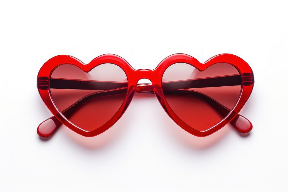 Sunglasses with heart shape white background accessories moustache.