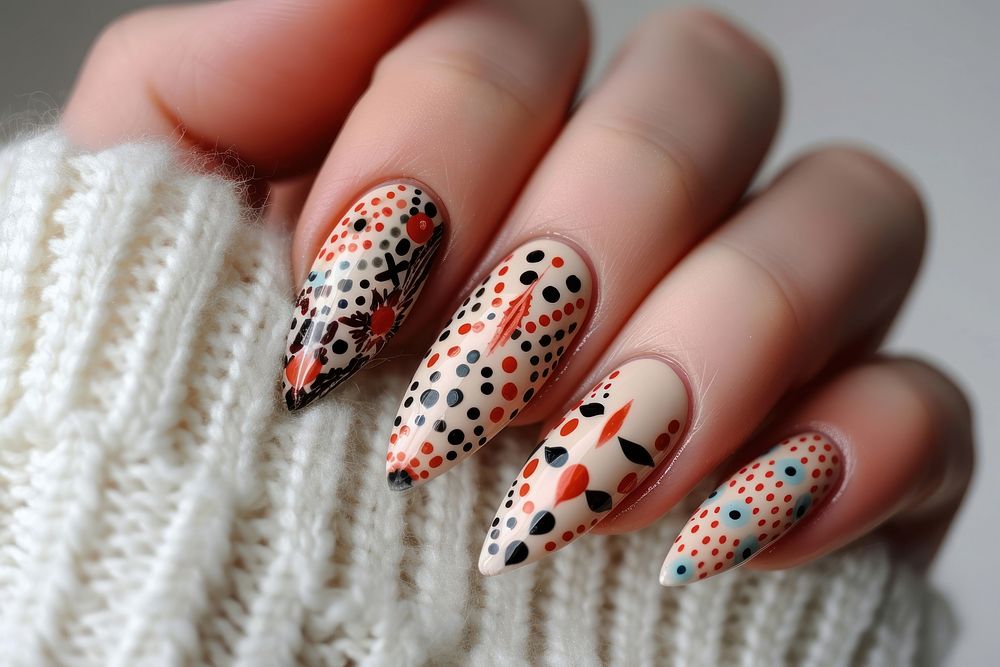 Nails manicure pattern finger.