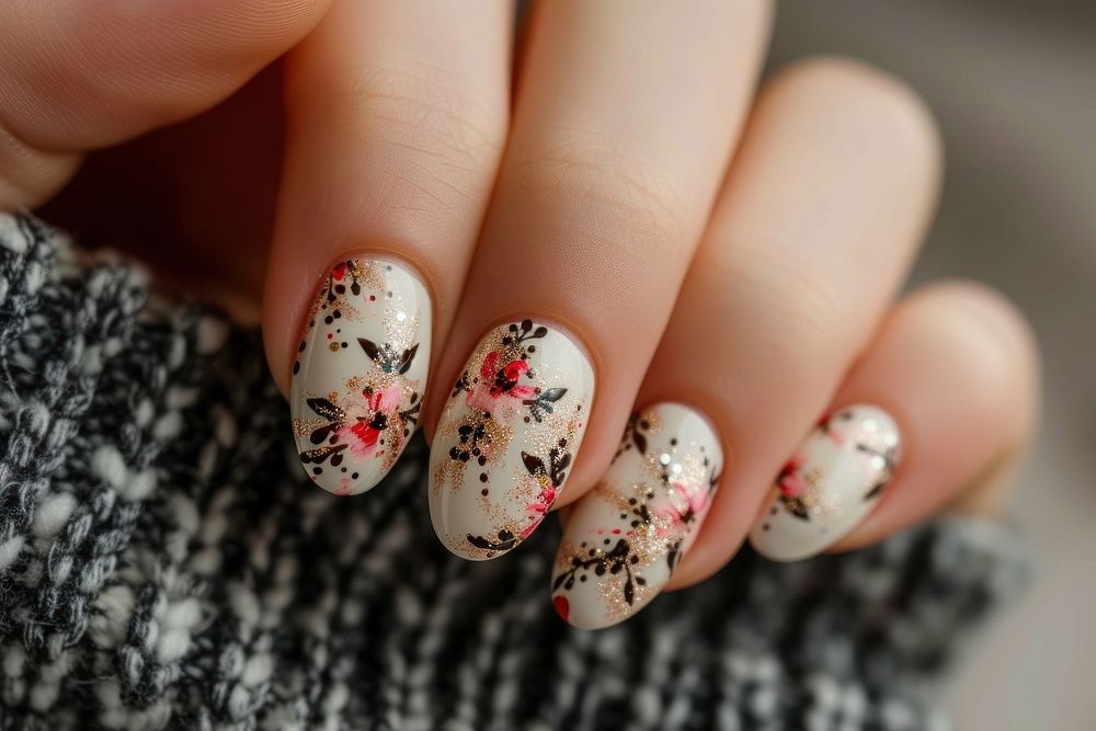 Nails manicure pattern finger.