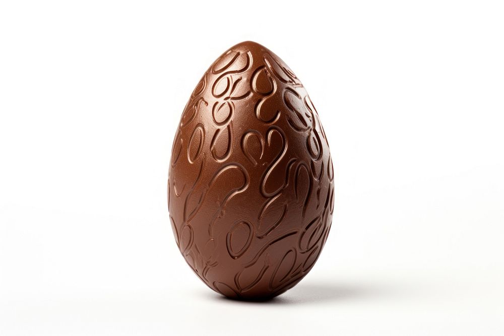 Chocolate Easter egg chocolate food white background.