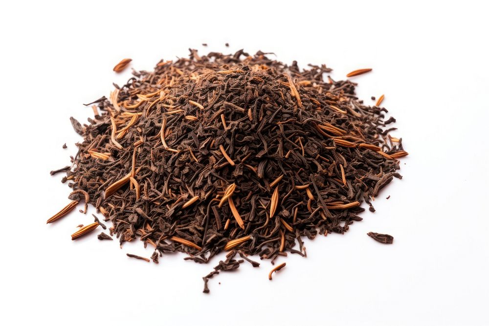 Dry tea spice food white background.