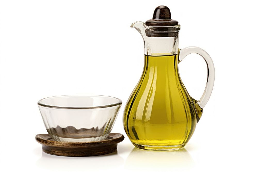 Olive oil bottle glass jug.