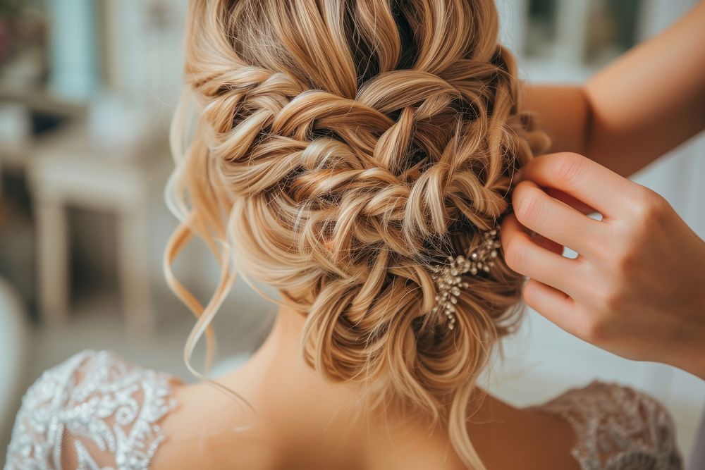 Hairdresser hairstyle wedding female.