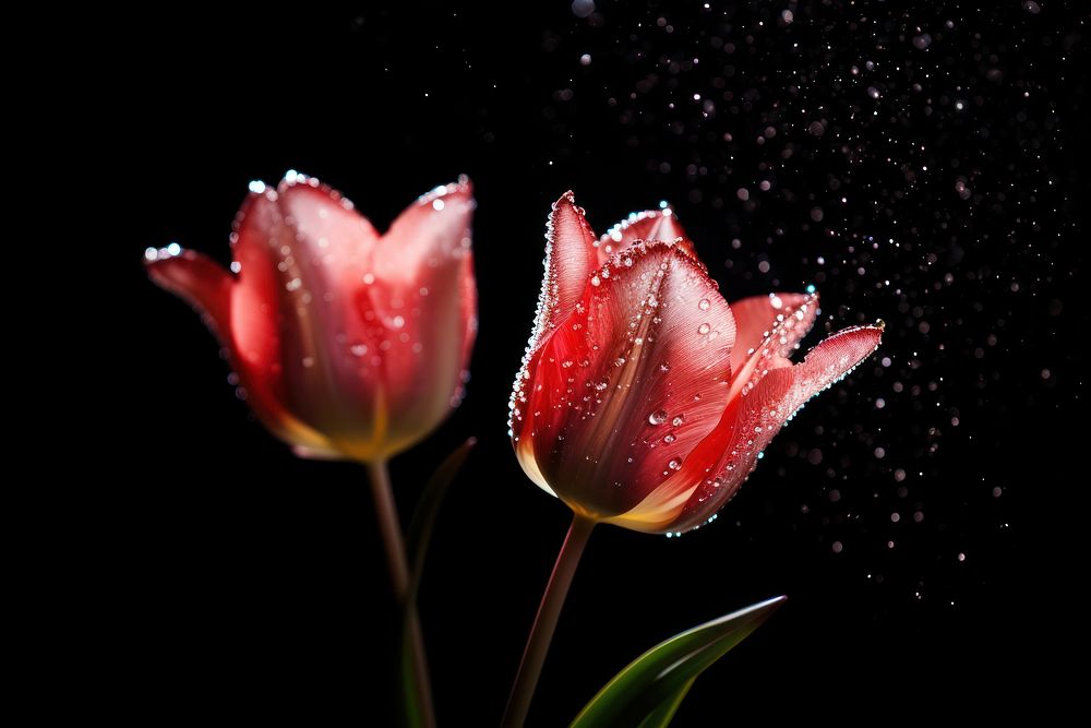 Tulip sparkle light glitter tulip outdoors flower.