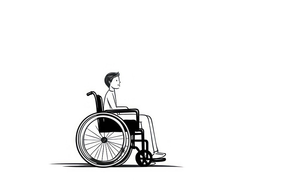 A person sitting in a wheel chair wheelchair adult white background.