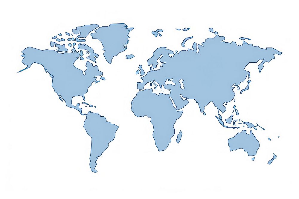 A world map diagram drawing line.
