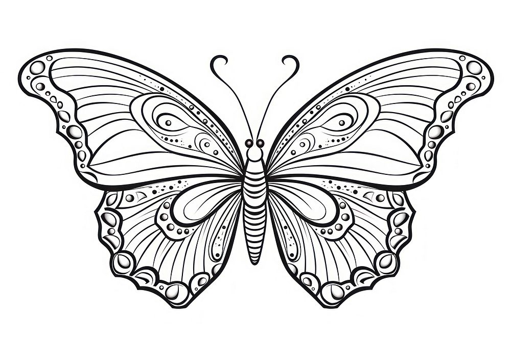 A butterfly drawing pattern sketch.