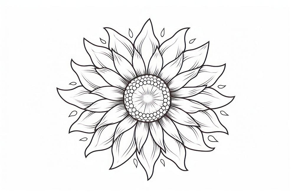A flower drawing sketch white.