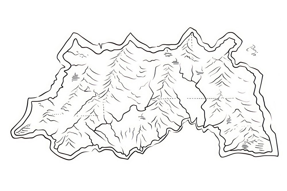 A map drawing sketch line.
