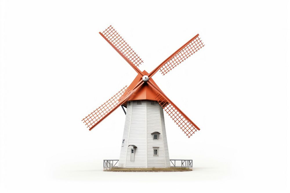 Windmill white background architecture building.