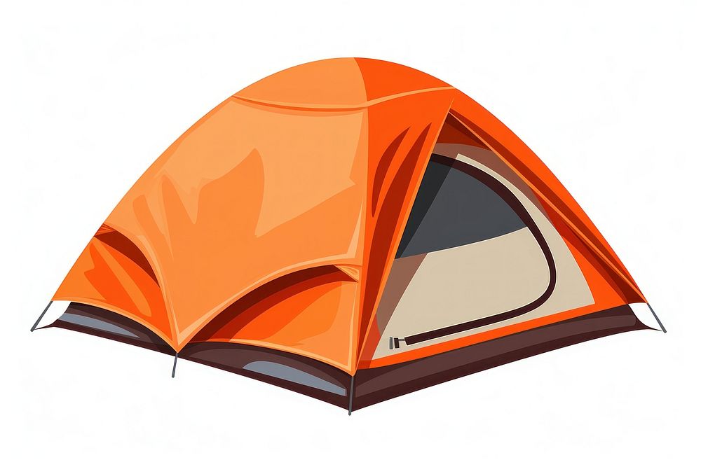 A camping tent outdoors white background recreation.