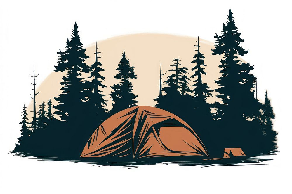 A camping tent silhouette outdoors nature.