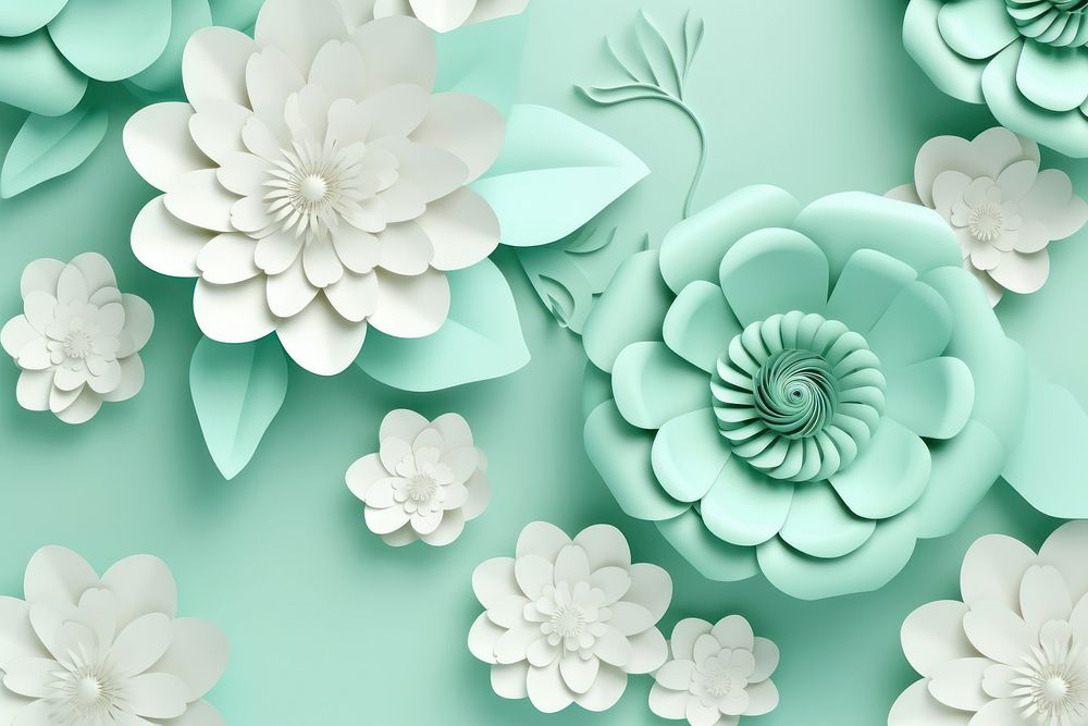 Mint backgrounds pattern flower.