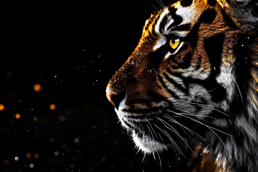 Tiger death star sparkle light glitter wildlife animal mammal.
