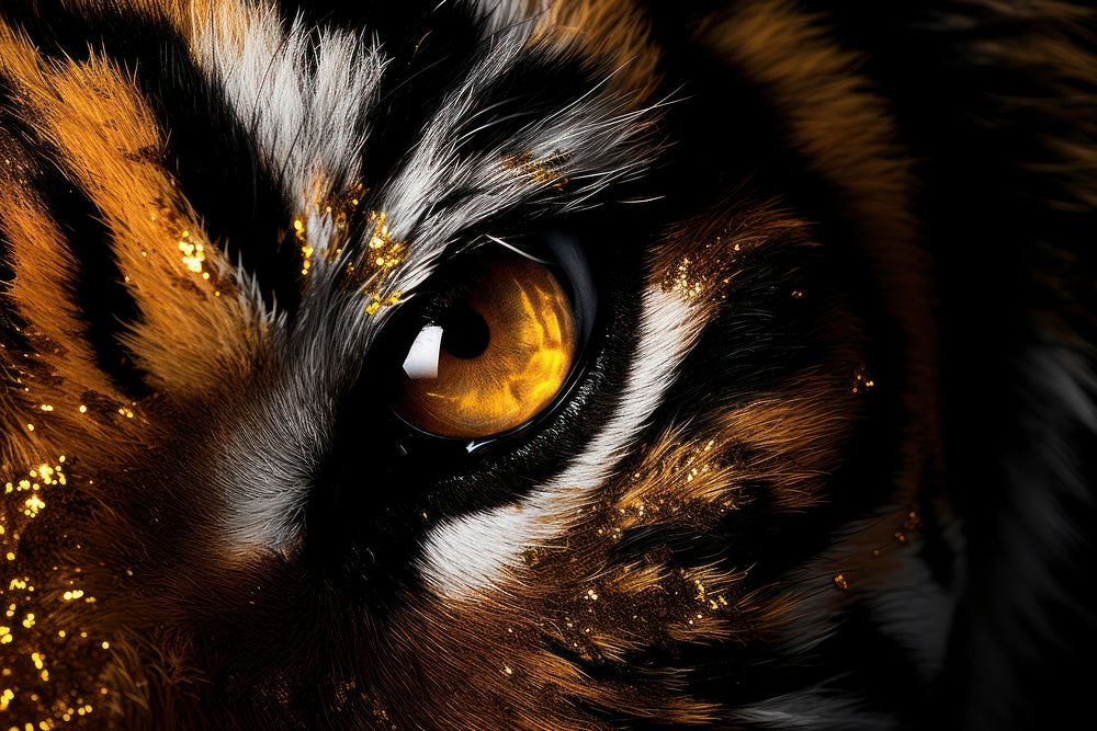 Tiger skin sparkle light glitter wildlife animal mammal.