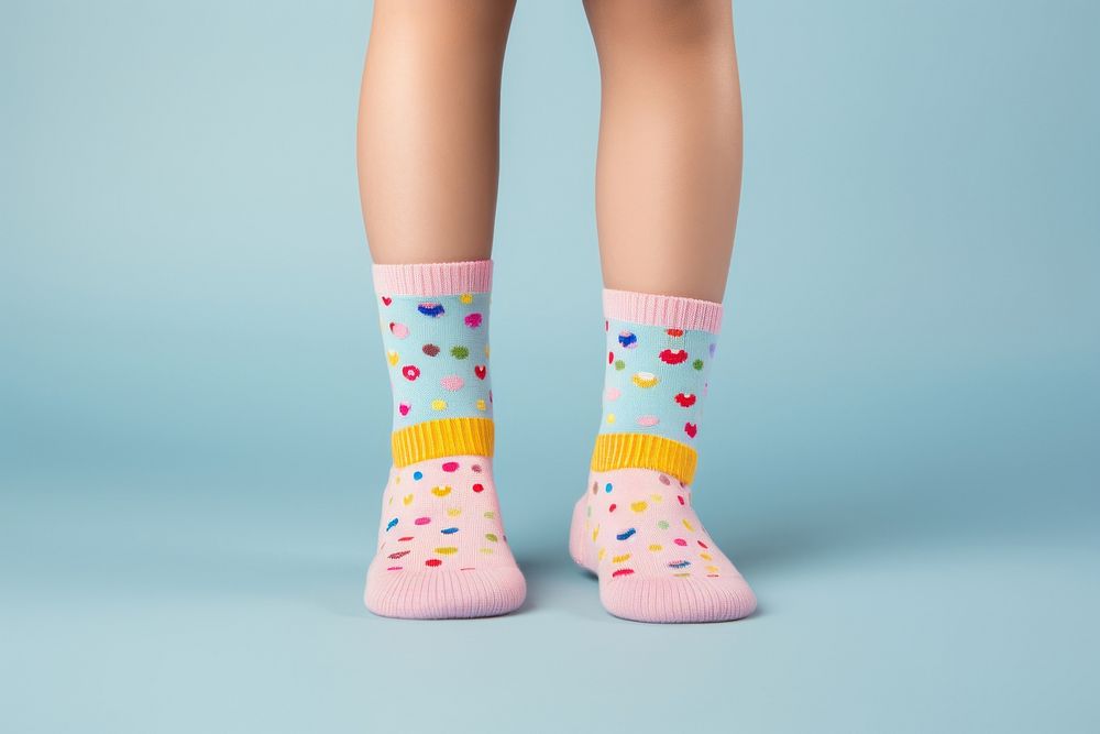 Little legs in sock pantyhose sprinkles confetti.