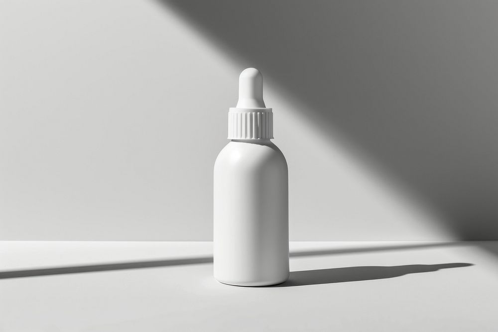 Dropper bottle  white still life container.