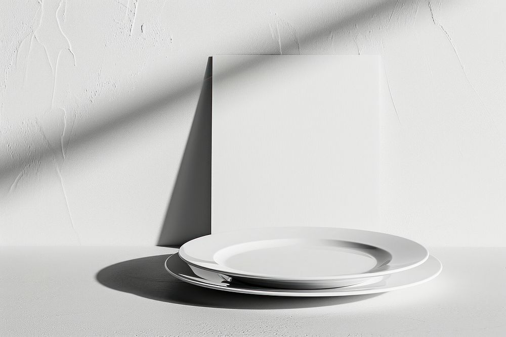 Restaurant menu  white plate simplicity.