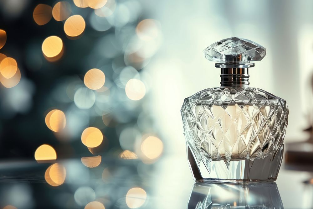 Perfume bottle luxury light.