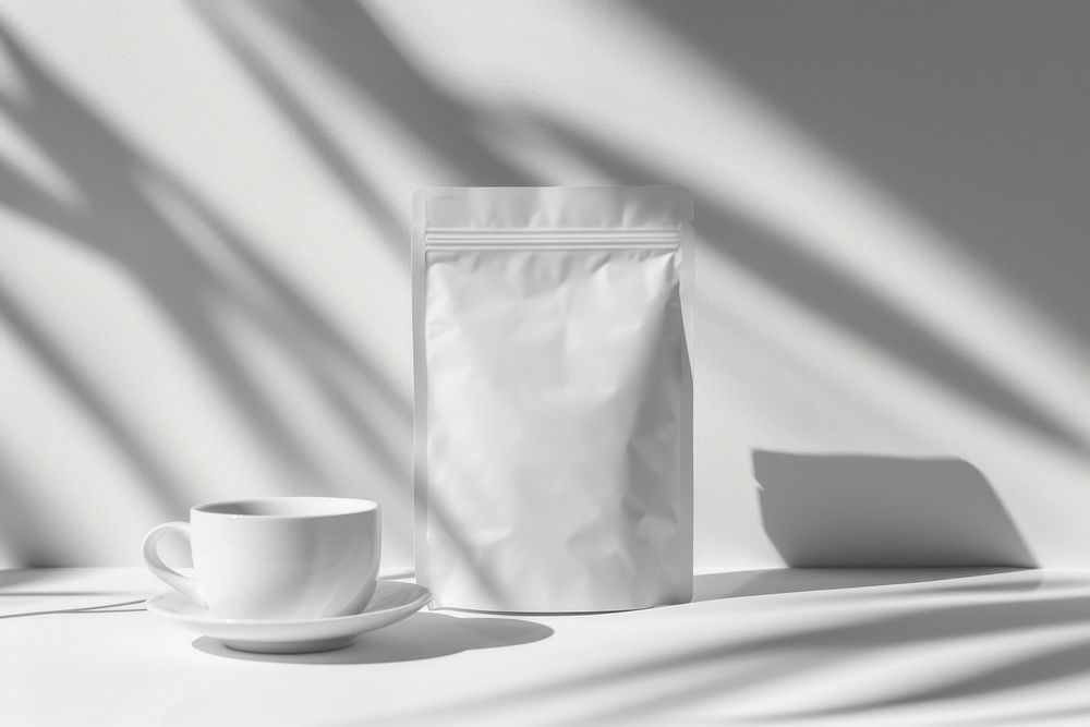 Snack packaging  coffee white cup.