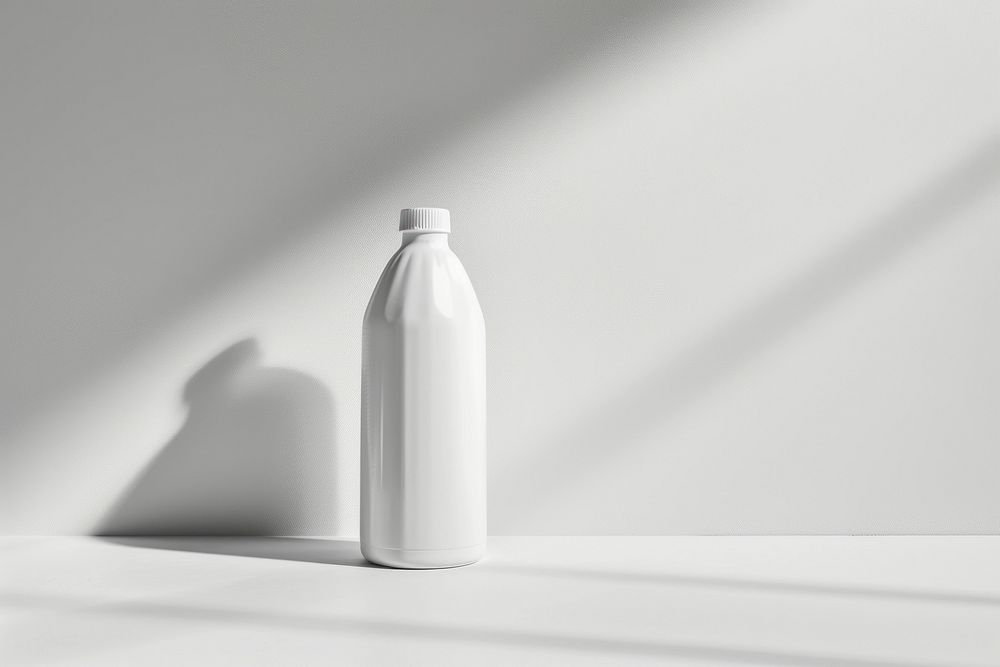 PET bottle white monochrome still life.