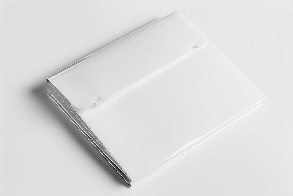 Plastic file folder  white rectangle document.