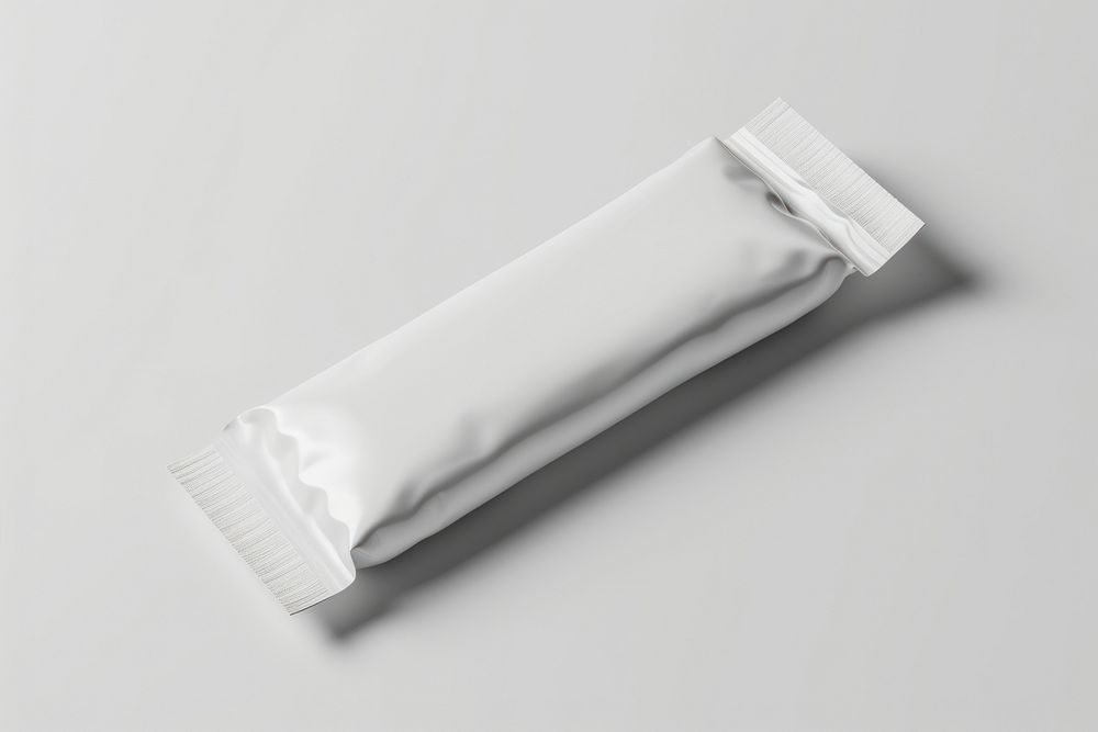 Snack bar packaging  white monochrome toothpaste.
