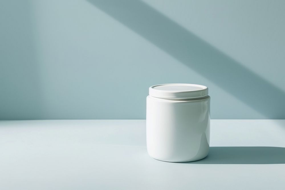 Jar  cylinder white cup.
