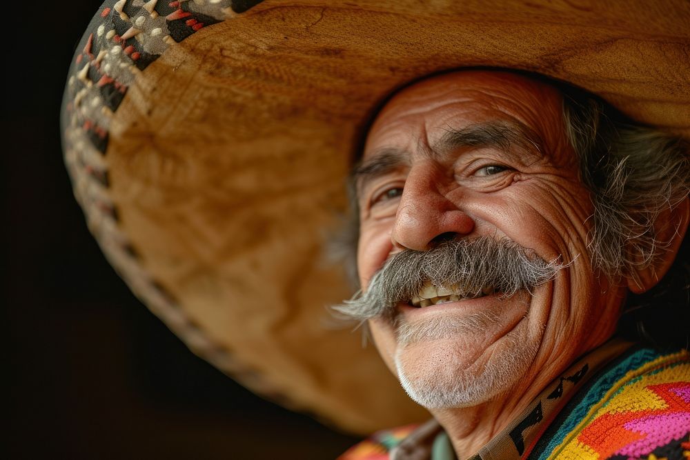 Extreme close up of man in mexican costume photography portrait adult.