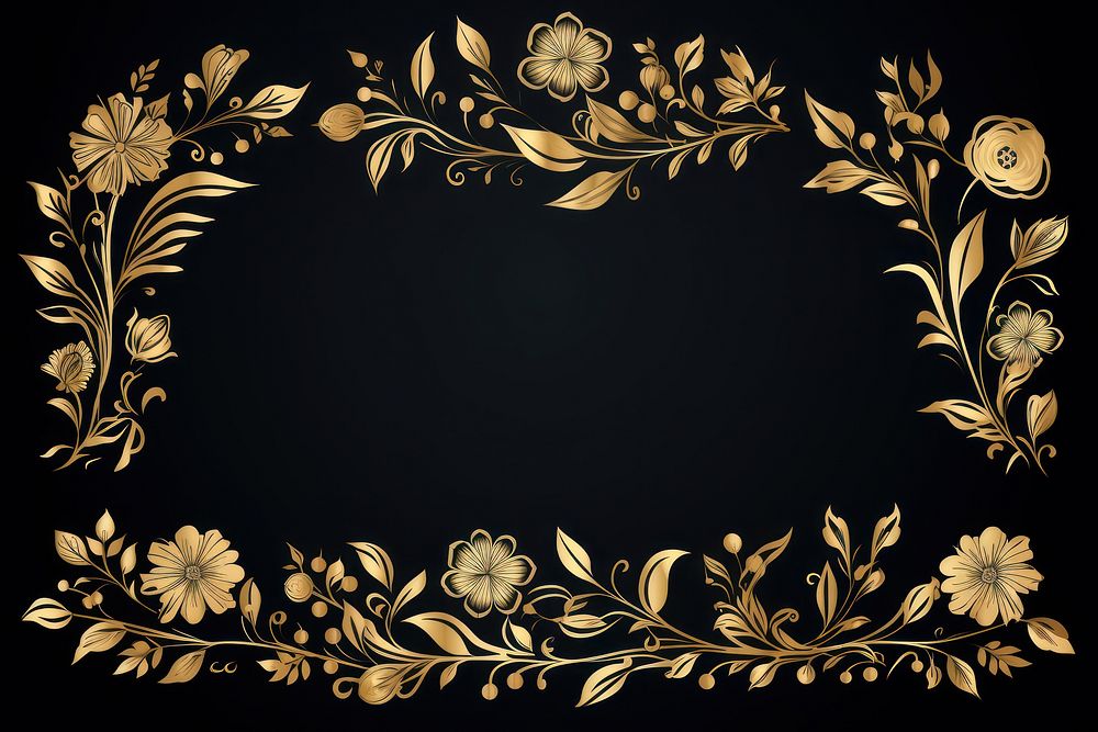 Flower Linear vector gold pattern flower art.