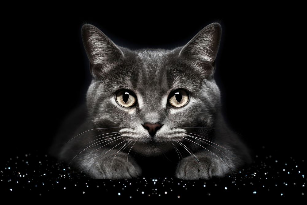 Cat grey eyes sparkle light glitter animal mammal kitten.