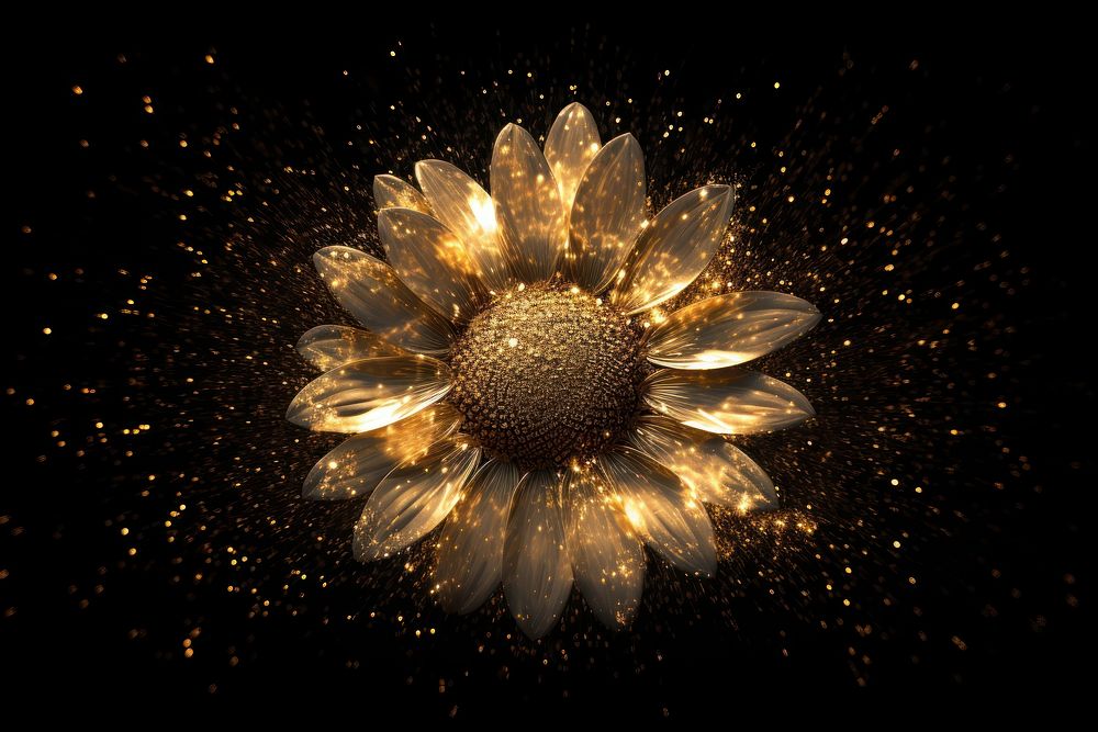 Blooming sunflower sparkle light glitter chandelier fireworks jewelry.