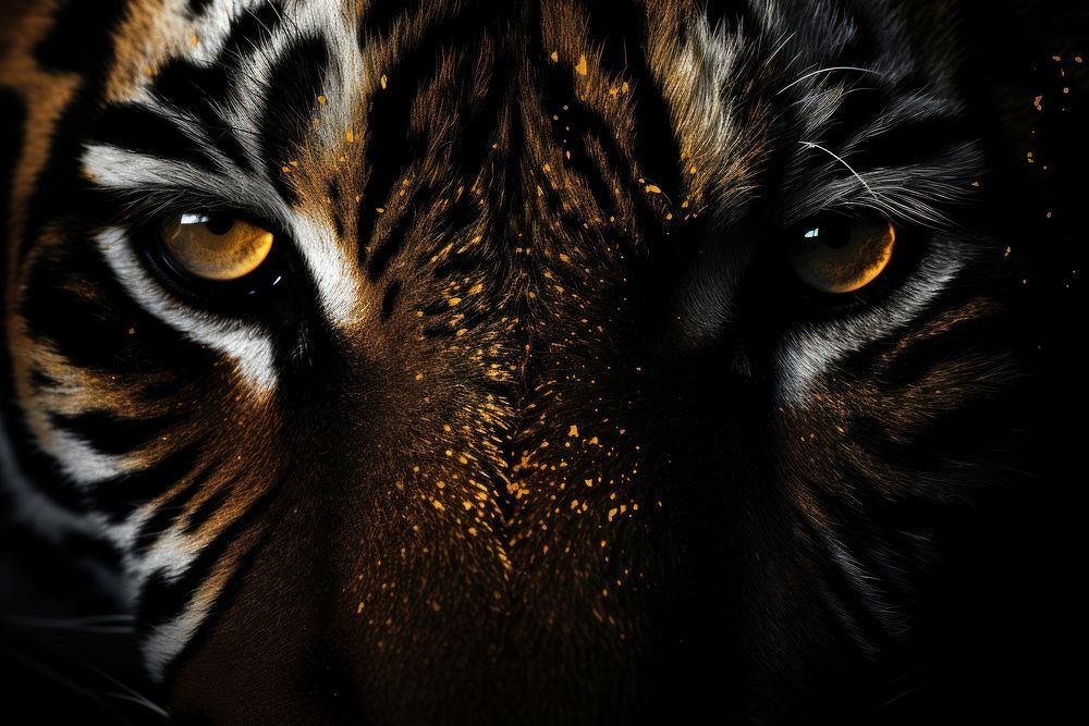 Tiger eyes sparkle light glitter wildlife animal mammal.
