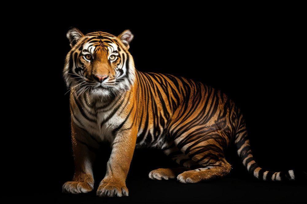 Tiger sparkle light glitter wildlife animal mammal.