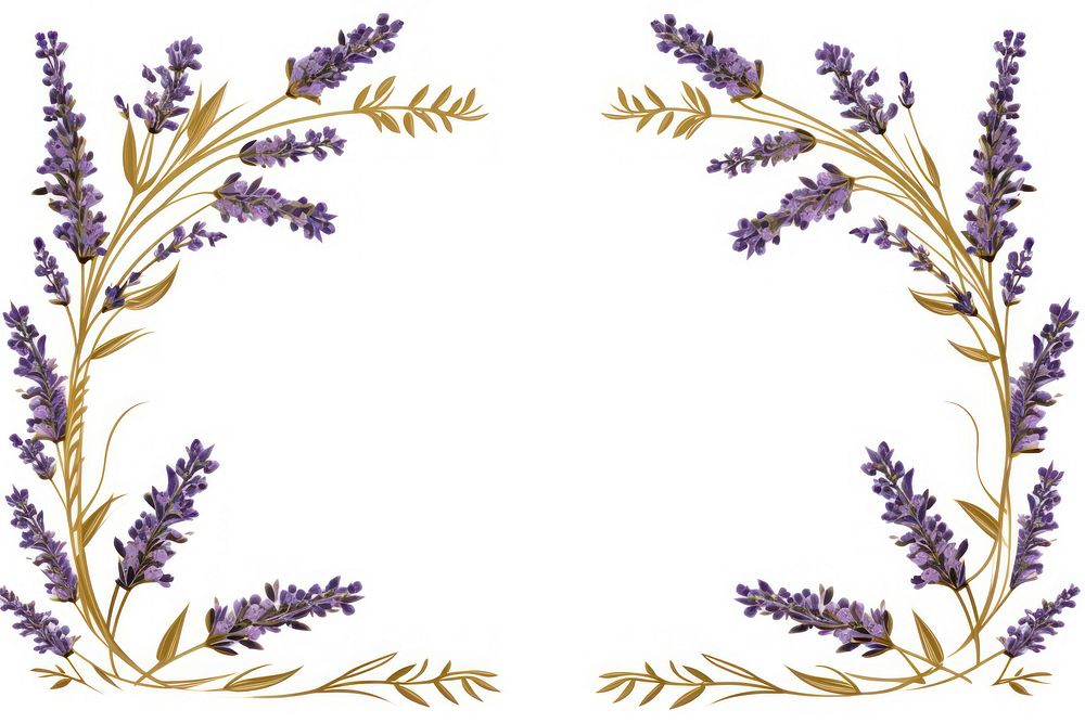 Lavender Linear vector gold pattern flower plant.