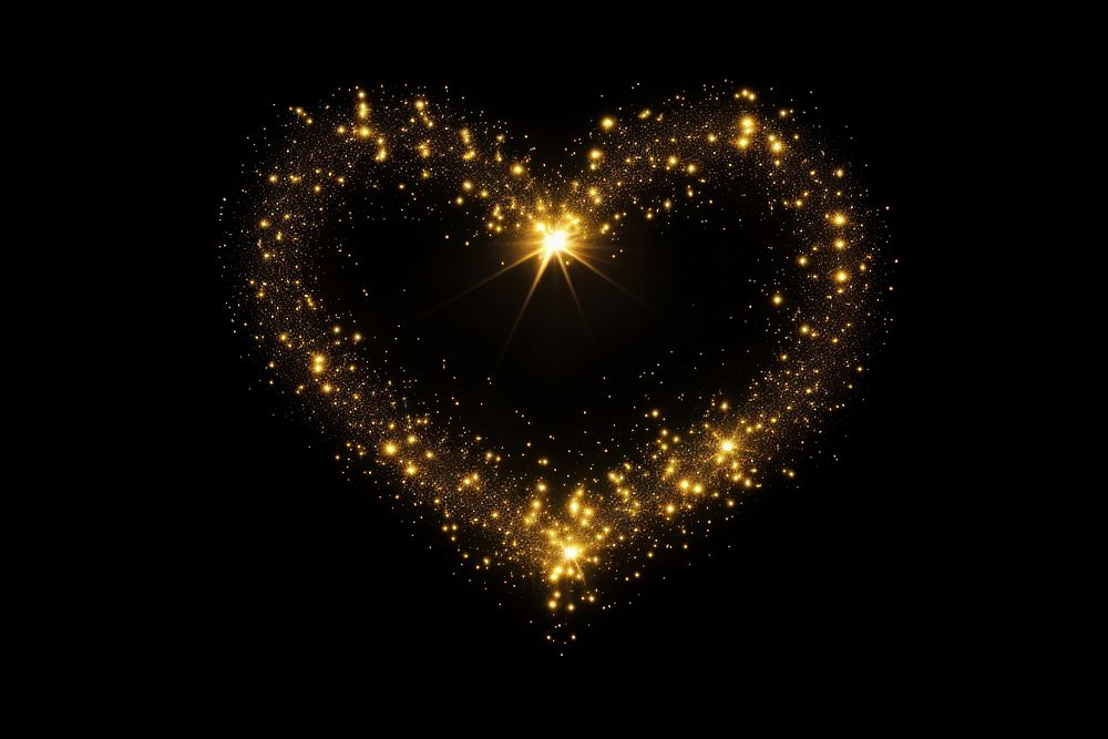 Light yellow heart sparkle light glitter backgrounds astronomy sparks.