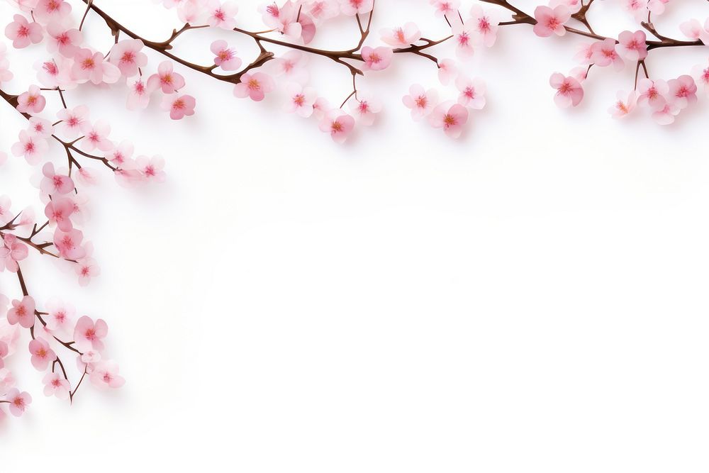 Natural cherry blossom leaves frame backgrounds flower plant.