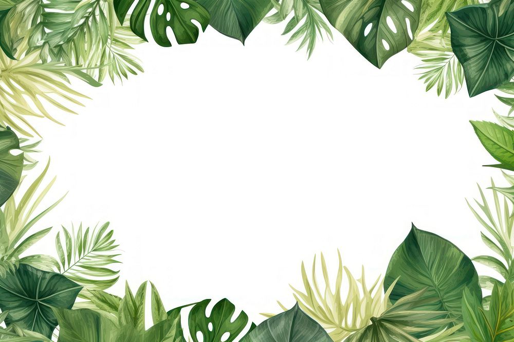 Natural tropical leaves frame backgrounds outdoors pattern.