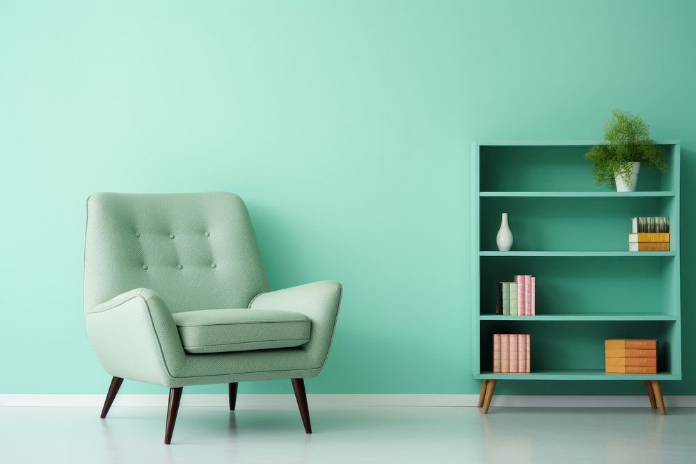 Mint furniture bookshelf armchair.