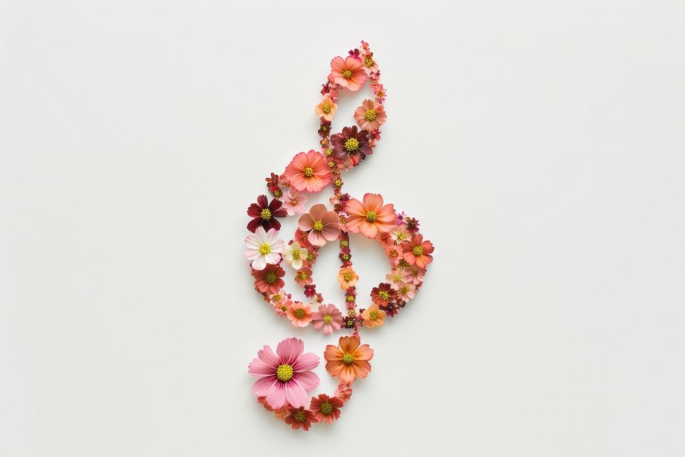 Flat flower music icon shape jewelry petal plant.
