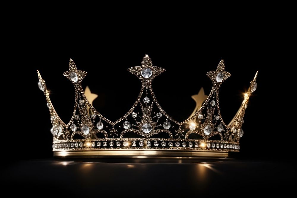 Prince crown sparkle light glitter jewelry black gold.