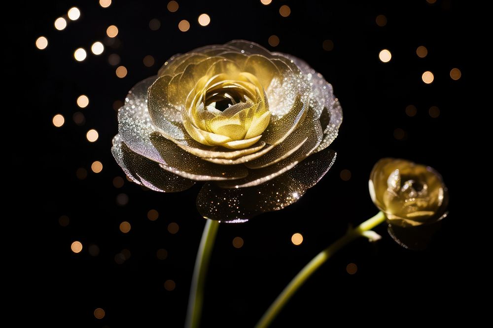 Ranunculus sparkle light glitter outdoors flower nature.