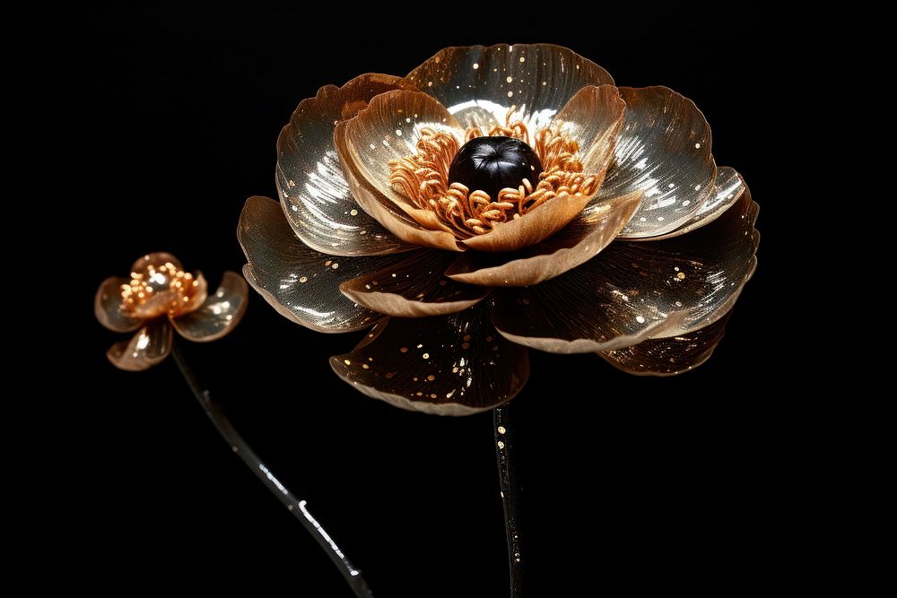 Ranunculus sparkle light glitter jewelry flower brooch.