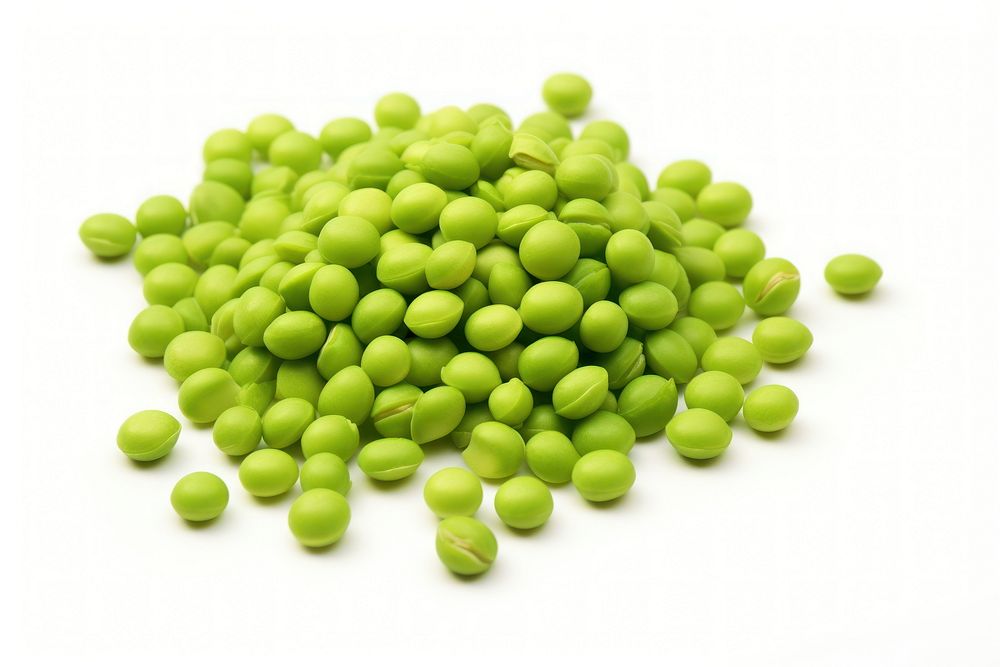 Scattered green soybeans seeds backgrounds vegetable plant.