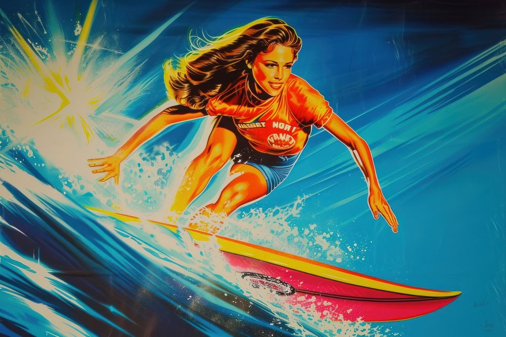 Woman surfing sports adult sea.